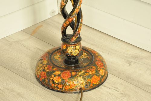 ASTONISHINGLY RARE ANTIQUE KASHMIRI FLOOR STANDING OPEN TWIST LAMP - ADDITIONAL PHOTO 8