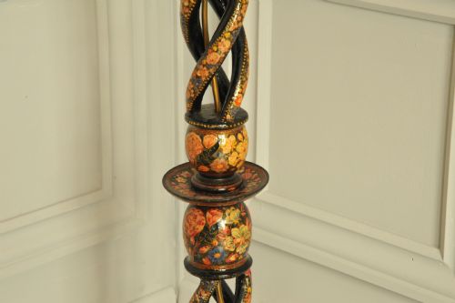 ASTONISHINGLY RARE ANTIQUE KASHMIRI FLOOR STANDING OPEN TWIST LAMP - ADDITIONAL PHOTO 9