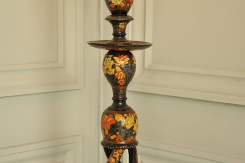 ASTONISHINGLY RARE ANTIQUE KASHMIRI FLOOR STANDING OPEN TWIST LAMP - ADDITIONAL PHOTO 10