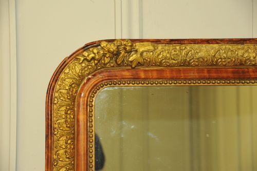 VERY LARGE ANTIQUE FRENCH GILT GESSO WALL MIRROR - ADDITIONAL PHOTO 4