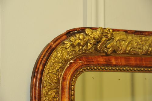 VERY LARGE ANTIQUE FRENCH GILT GESSO WALL MIRROR - ADDITIONAL PHOTO 5