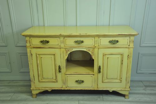 ANTIQUE PAINTED MAHOGANY AND PINE DRESSER BASE - ADDITIONAL PHOTO 1