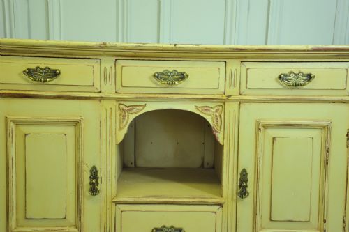 ANTIQUE PAINTED MAHOGANY AND PINE DRESSER BASE - ADDITIONAL PHOTO 3