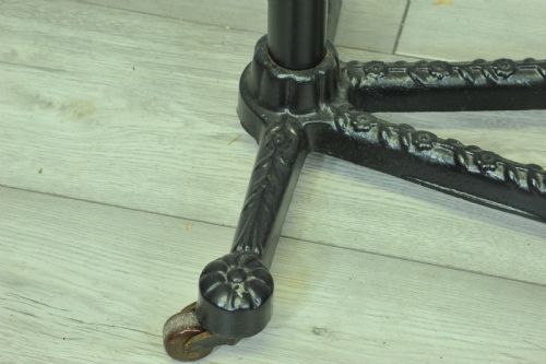 A GOOD ANTIQUE VINTAGE CAST IRON AND MAHOGANY ADJUSTABLE BED OR SIDETABLE - ADDITIONAL PHOTO 8