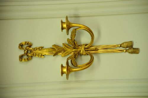 PAIR OF 19C ANTIQUE FRENCH GIL BRONZE WALL LIGHTS SCONCES - ADDITIONAL PHOTO 3