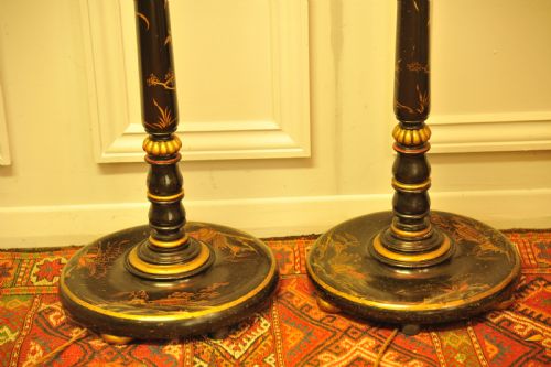PAIR OF ANTIQUE CHINOISERIE STANDARD LAMPS - ADDITIONAL PHOTO 7