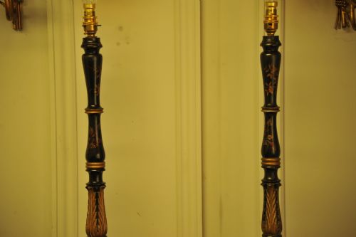 PAIR OF ANTIQUE CHINOISERIE STANDARD LAMPS - ADDITIONAL PHOTO 10