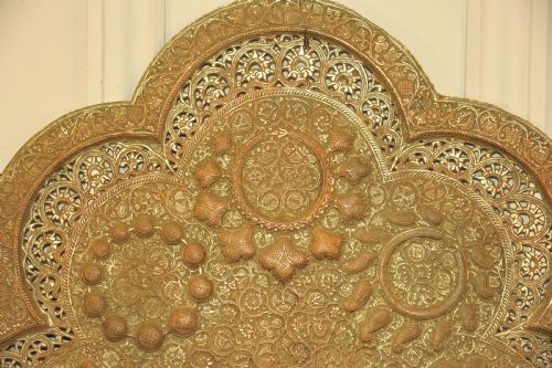 ANTIQUE KASHMIRI SILVER PLATED PIERCED REPOUSS COPPER TRAY - ADDITIONAL PHOTO 9