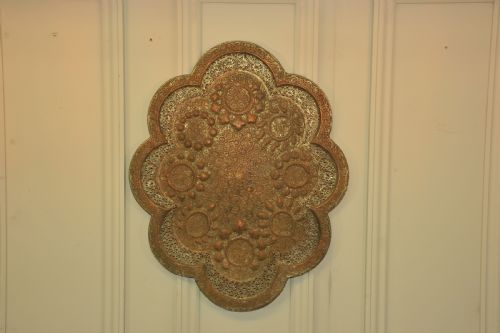 ANTIQUE KASHMIRI SILVER PLATED PIERCED REPOUSS COPPER TRAY - ADDITIONAL PHOTO 13