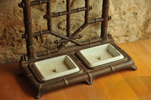 ANTIQUE FRENCH CAST IRON FAUX BAMBOO HAT COAT UMBRELLA STAND C18901900 - ADDITIONAL PHOTO 9
