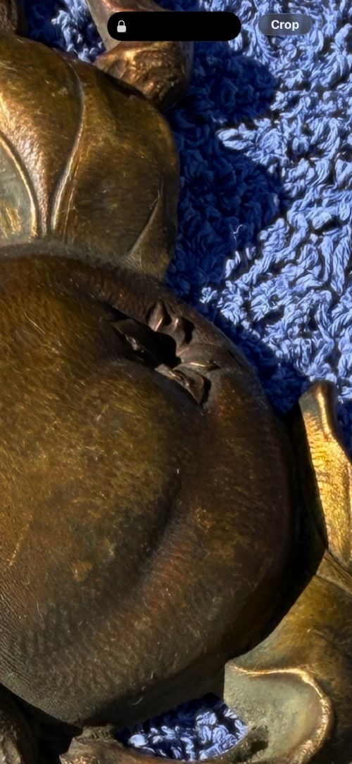 A close-up view of nineteenth-century gilt bronze appliques sculpted with apples, leaves, and branches in high relief. View XI