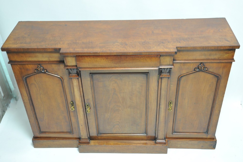 Superb Antique Mahogany Three Door Breakfront Side Cabinet