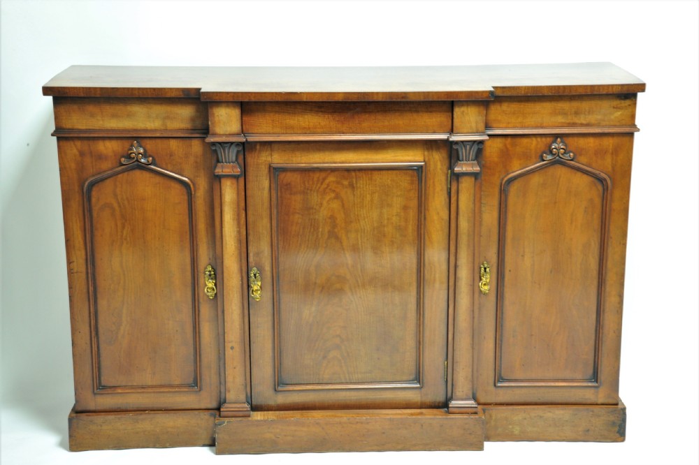 Superb Antique Mahogany Three Door Breakfront Side Cabinet View II