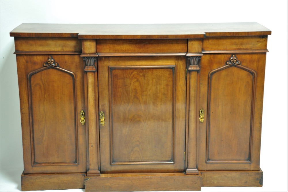Superb Antique Mahogany Three Door Breakfront Side Cabinet View III