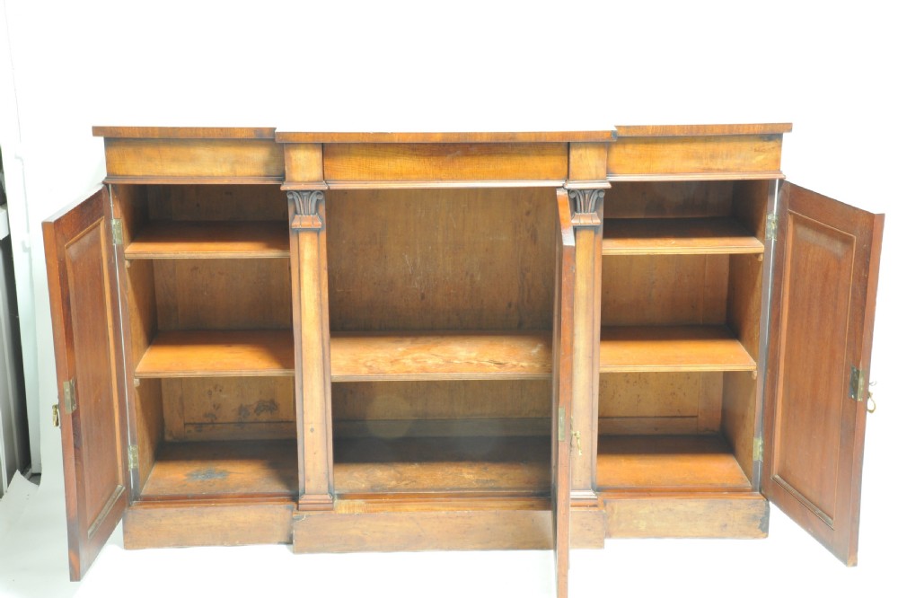Superb Antique Mahogany Three Door Breakfront Side Cabinet View V