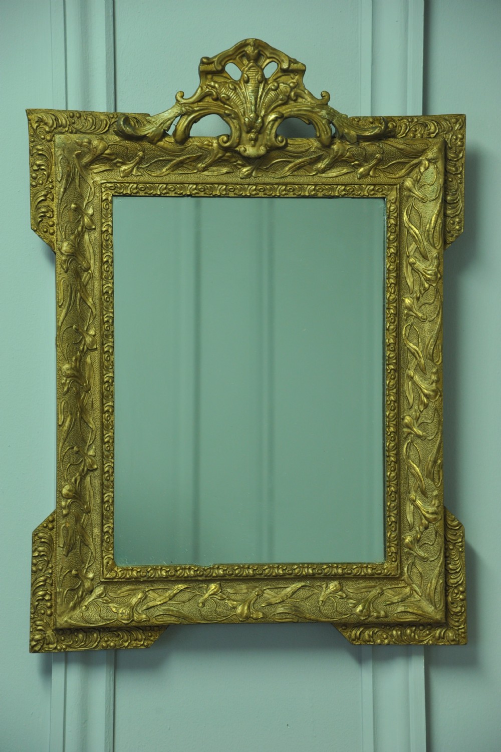 Antique 19c French Gilt Gesso Wall Mirror View V