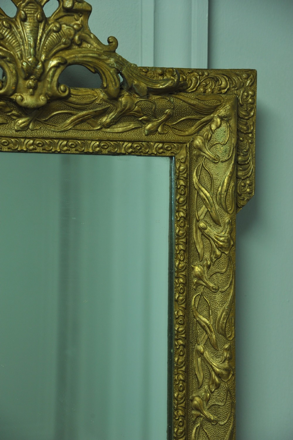 Antique 19c French Gilt Gesso Wall Mirror View VIII