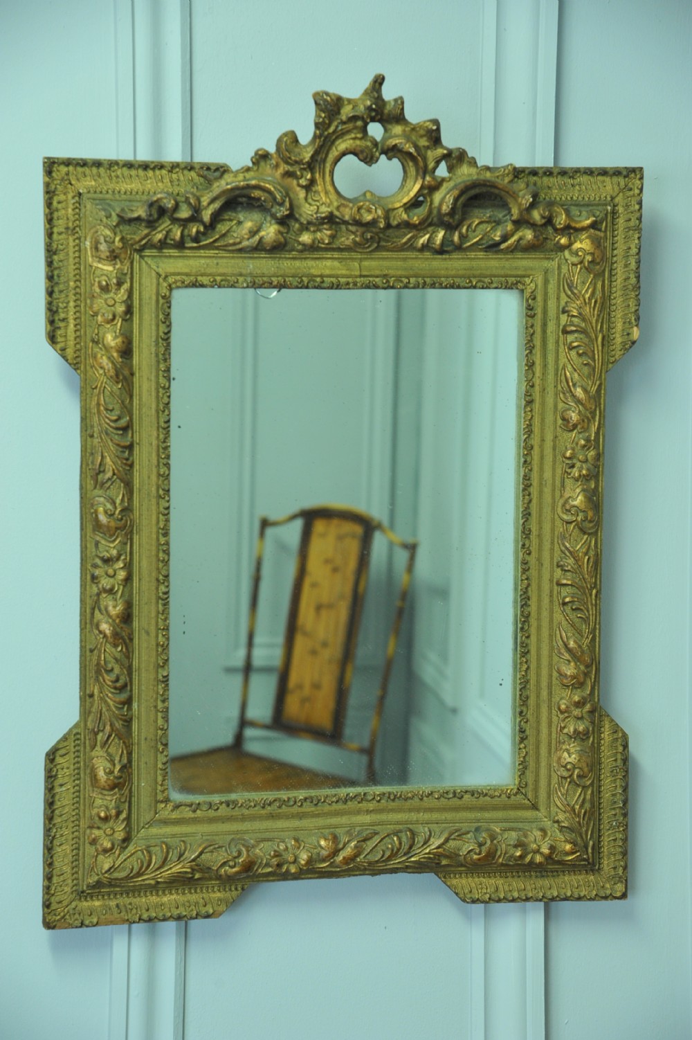 Antique 19c French Gilt Gesso Wall Mirror