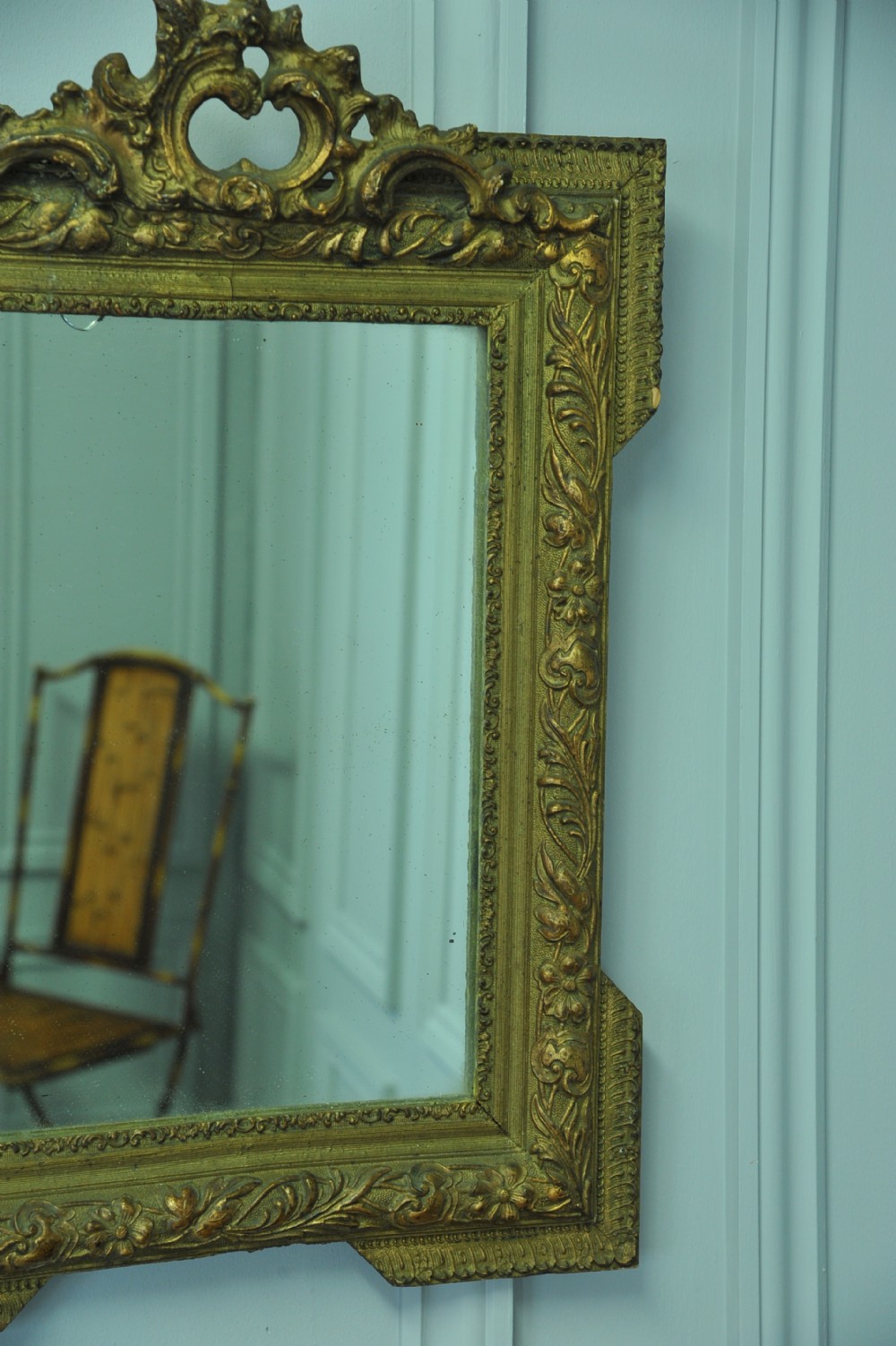 Antique 19c French Gilt Gesso Wall Mirror View II