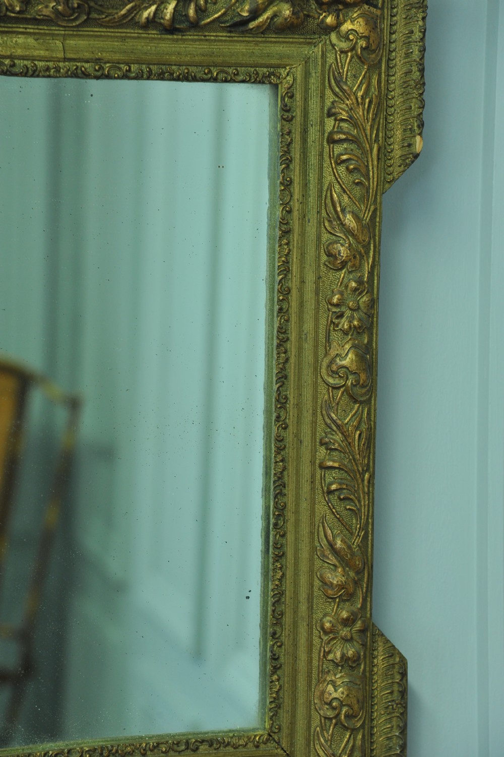 Antique 19c French Gilt Gesso Wall Mirror View III