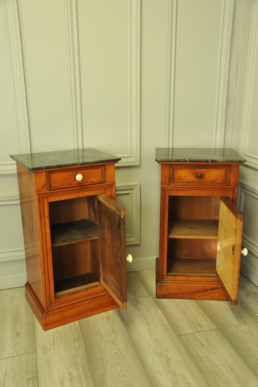 A Pair Of Antique French Walnut Bedside Cabinets View IV