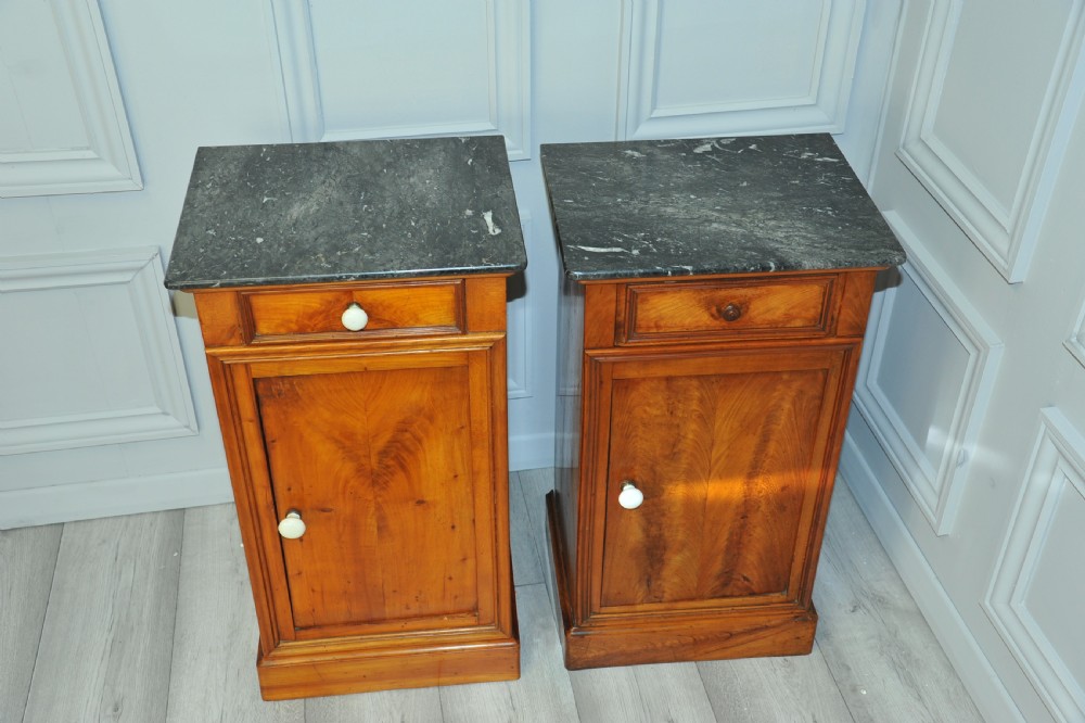 A Pair Of Antique French Walnut Bedside Cabinets View VI
