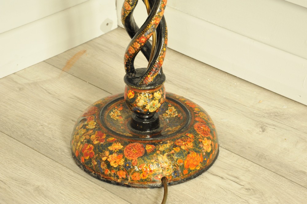 Astonishingly rare antique Kashmiri Floor Standing open twist lamp  View IX