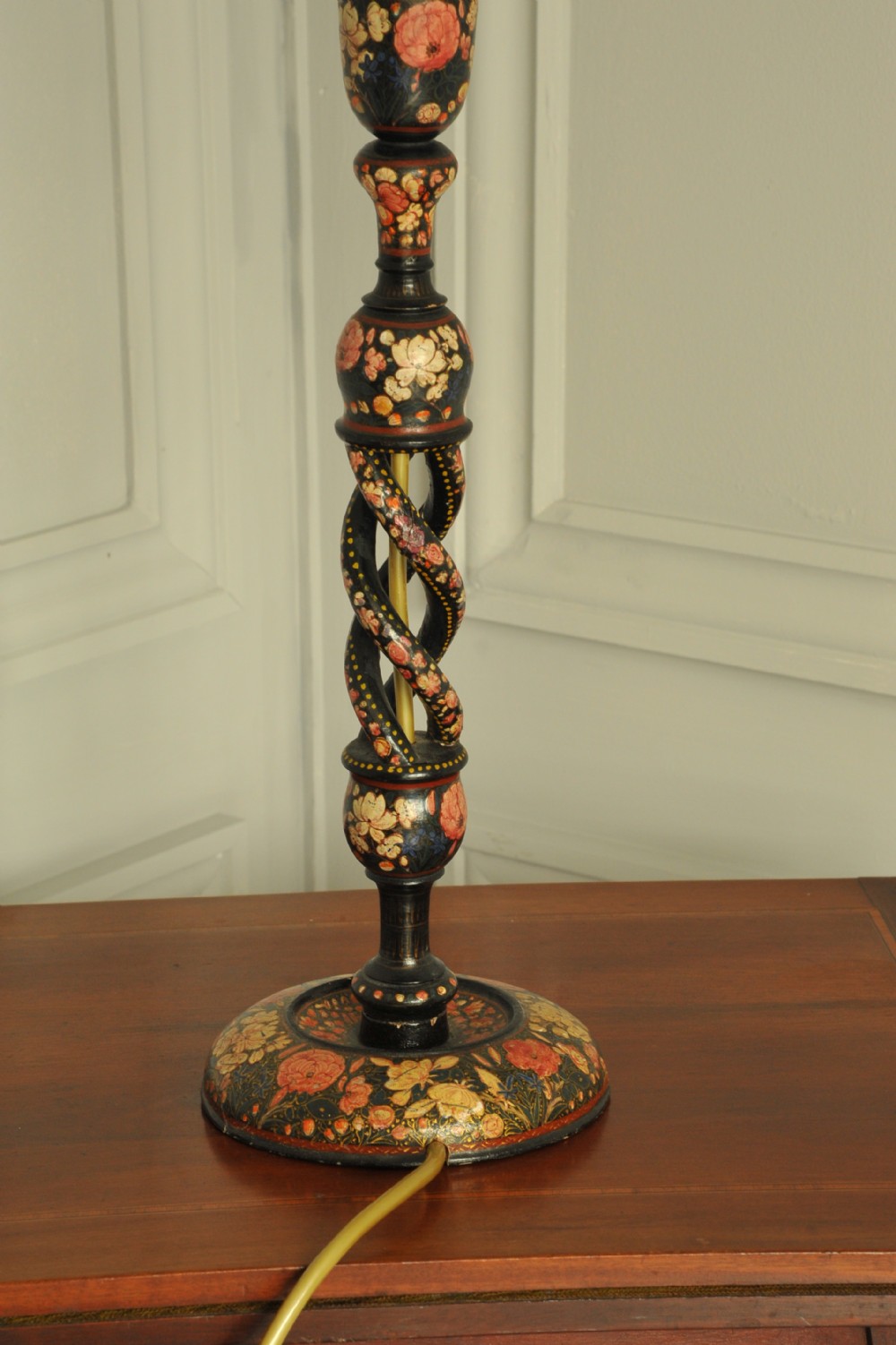 An antique Kashmiri open twist table lamp View IV