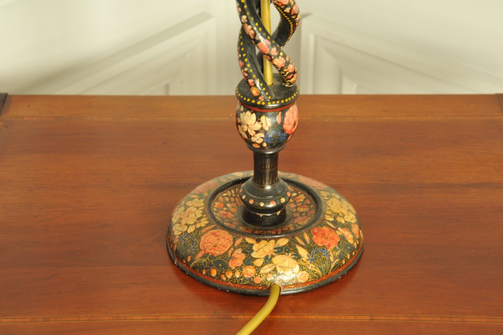 An antique Kashmiri open twist table lamp View VI