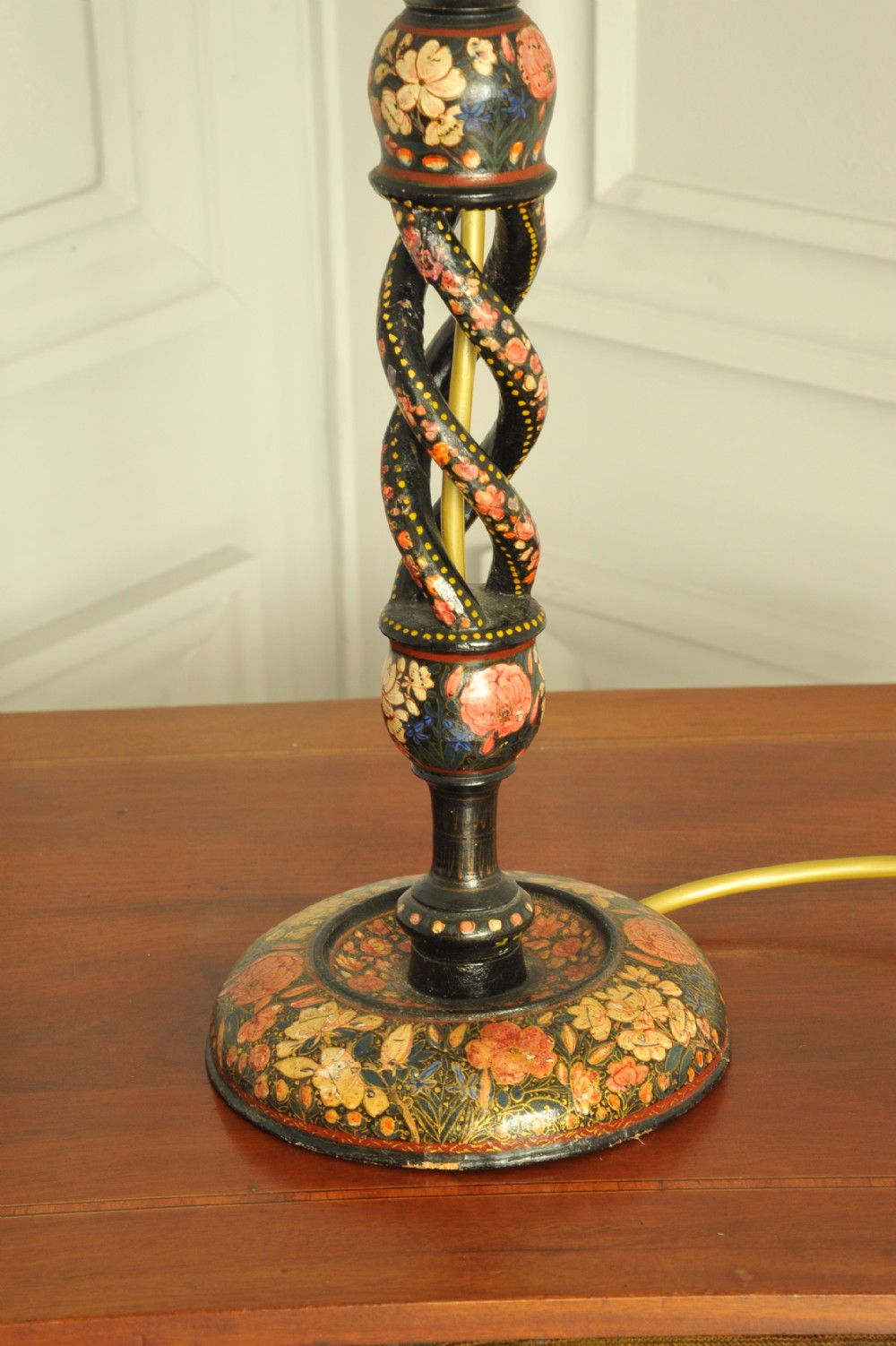 An antique Kashmiri open twist table lamp View VIII