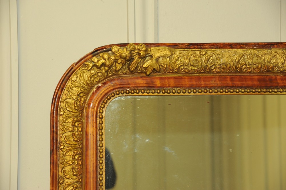Very Large Antique French Gilt Gesso Wall Mirror View V
