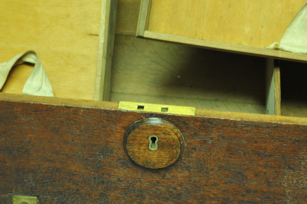 Antique Oak and Brass mounted Campaign box View XI