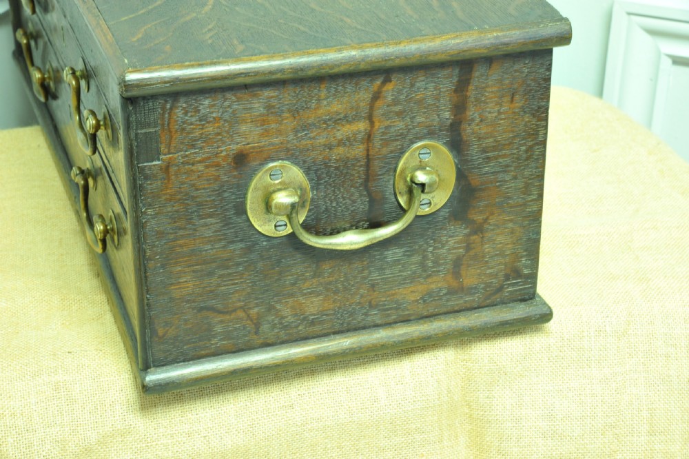 Antique oak Campaign box with drawers View VII