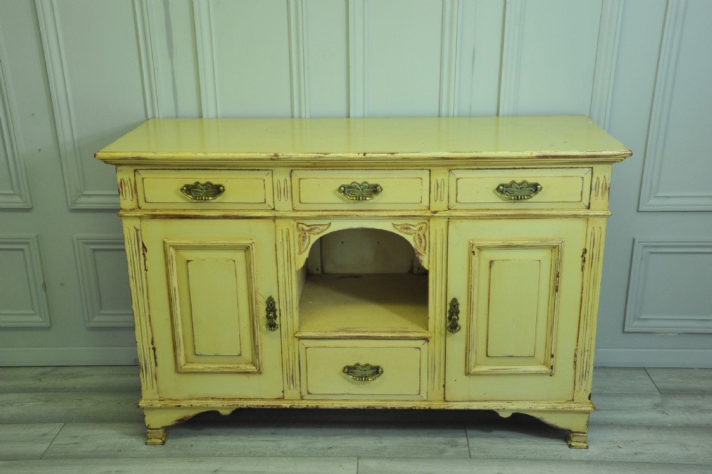 Antique painted Mahogany and pine dresser base View II