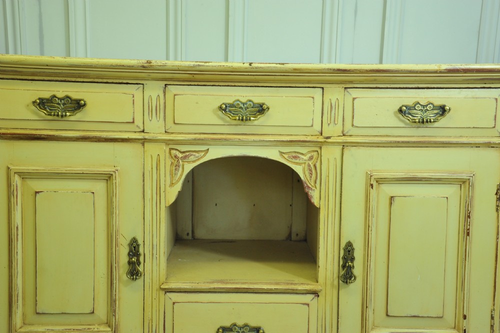 Antique painted Mahogany and pine dresser base View IV