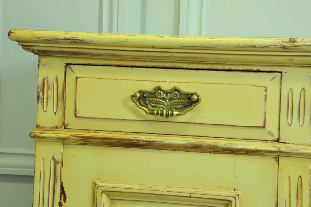 Antique painted Mahogany and pine dresser base View V