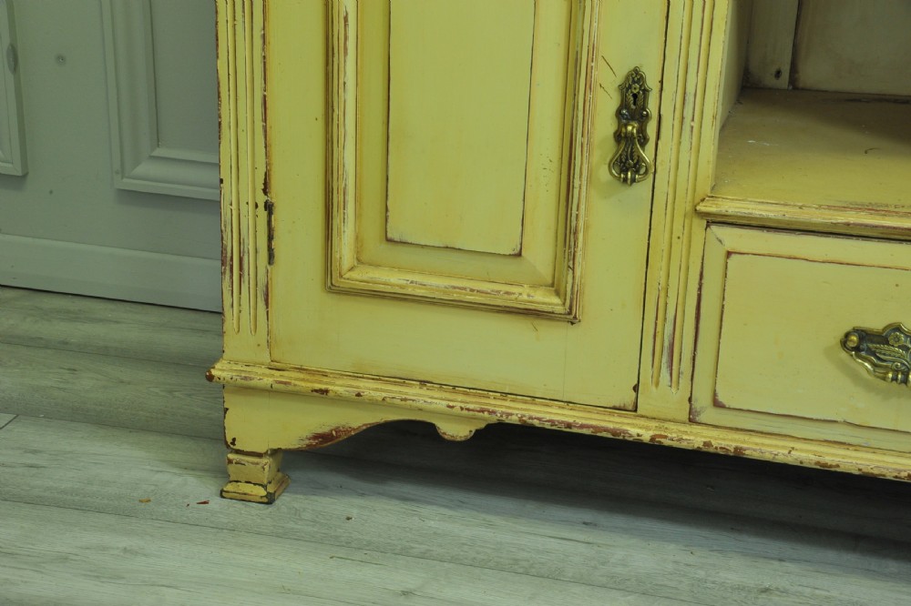 Antique painted Mahogany and pine dresser base View VI
