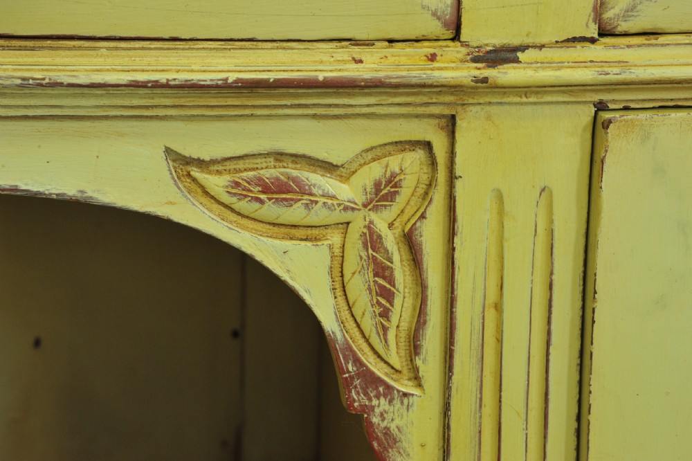 Antique painted Mahogany and pine dresser base View VIII