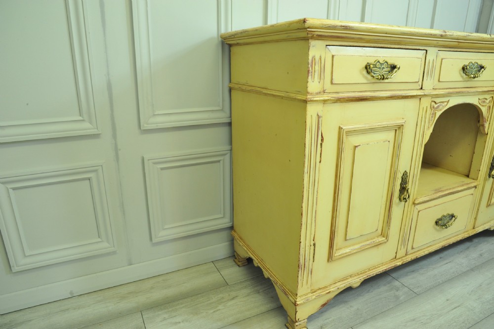 Antique painted Mahogany and pine dresser base View IX