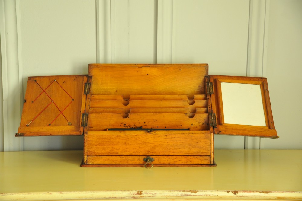 Antique Vintage Stationary Writing Box Cabinet View II