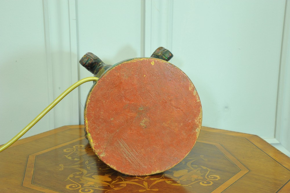 An antique Four Horse Painted Table Lamp View VII