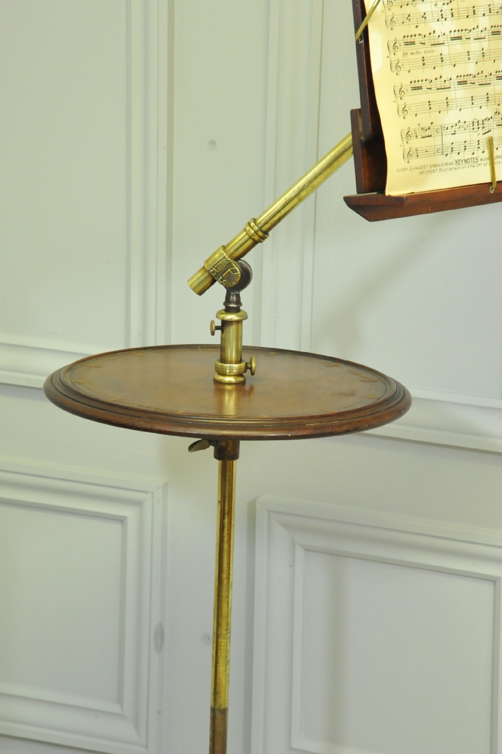 Antique Carters of London Literary Machine Reading Music Brass and Mahogany Stand Table View V