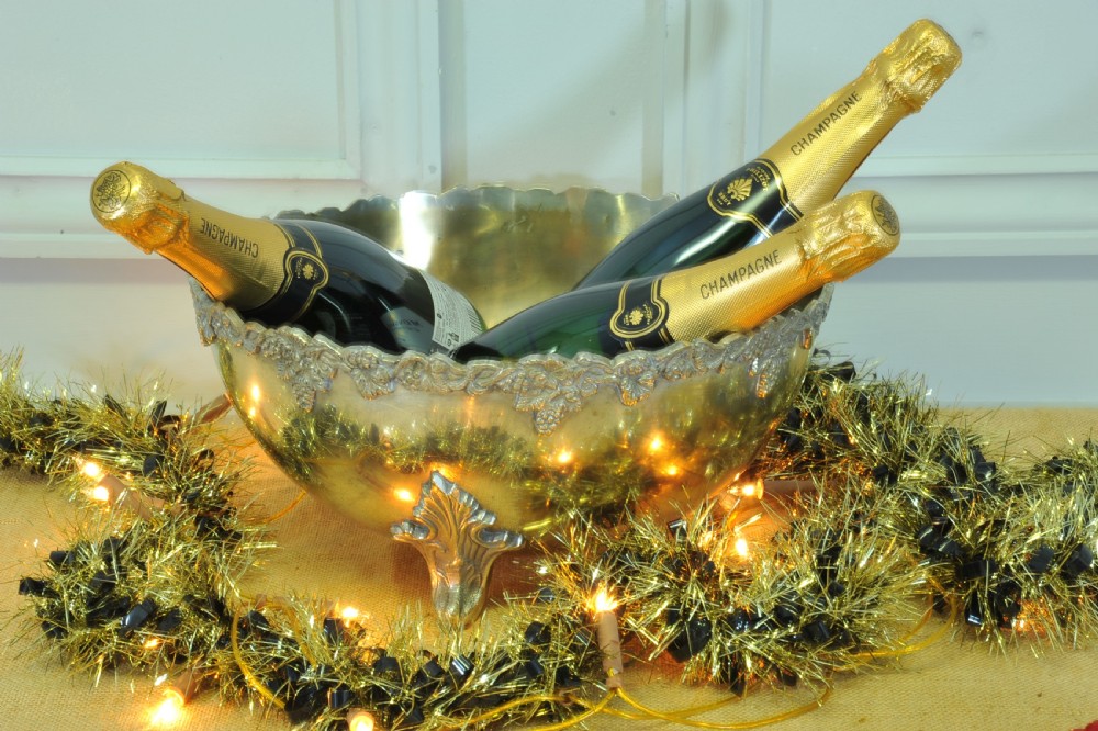 A Stunning Vintage Silver Plate Wine Cooler Bowl View X