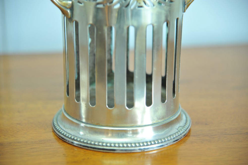 A Rare Antique Vintage Silver Plate Soda Syphon Wine Bottle Base Holder View VIII