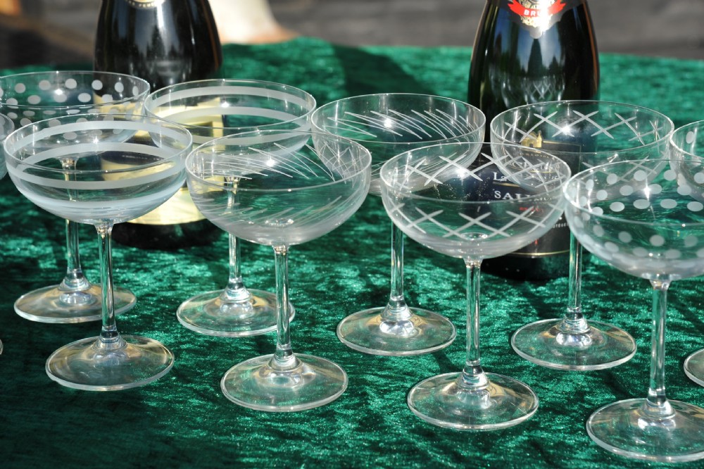  Set of Twelve Early 20c French Champagne Coupes Glasses