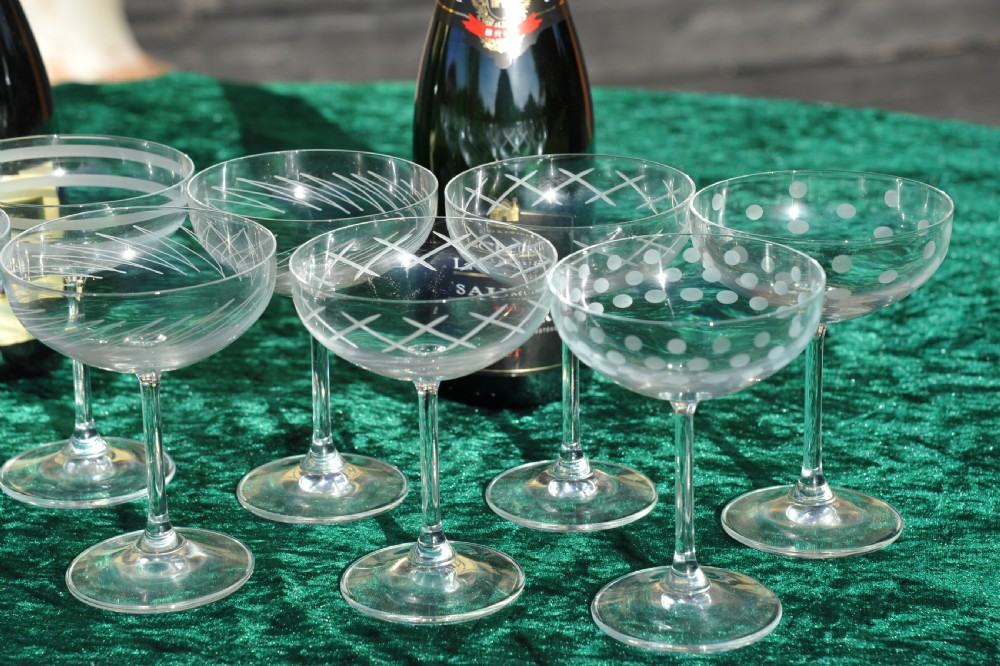  Set of Twelve Early 20c French Champagne Coupes Glasses View II