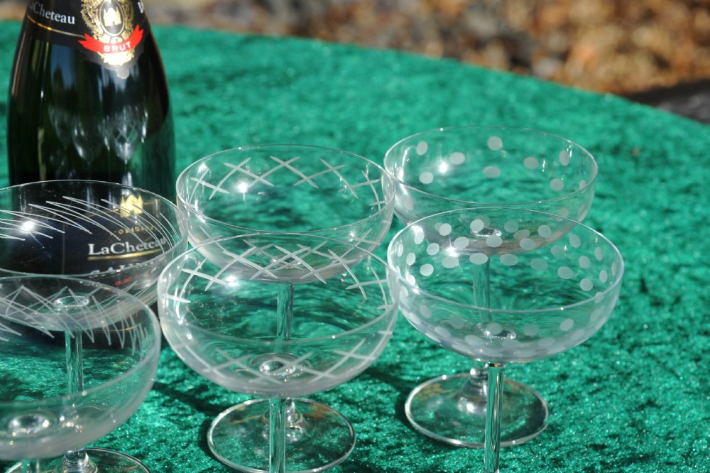  Set of Twelve Early 20c French Champagne Coupes Glasses View III