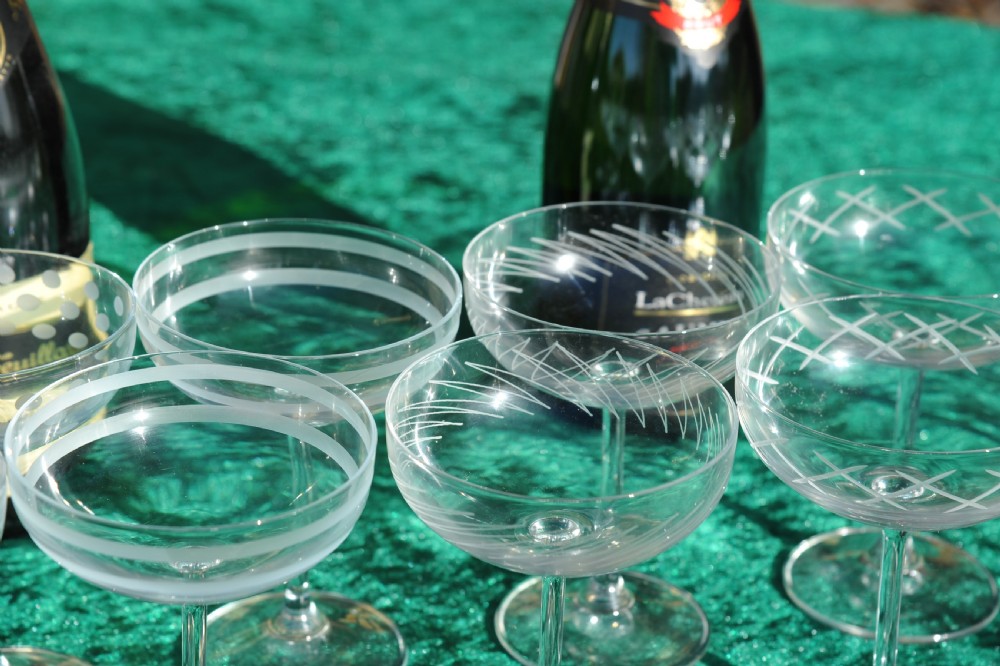  Set of Twelve Early 20c French Champagne Coupes Glasses View IV