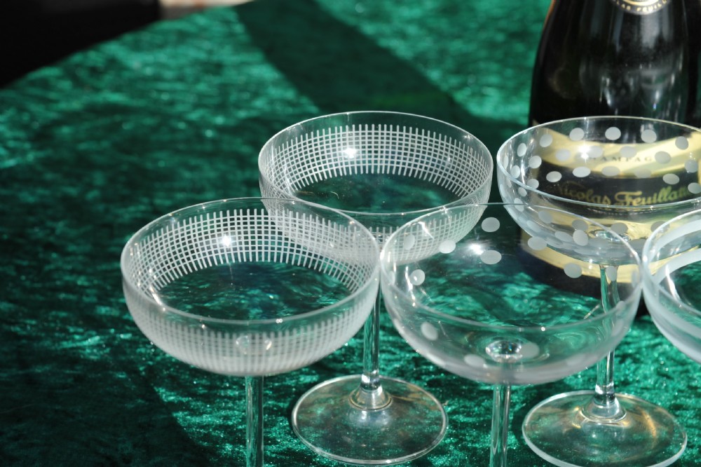  Set of Twelve Early 20c French Champagne Coupes Glasses View VI