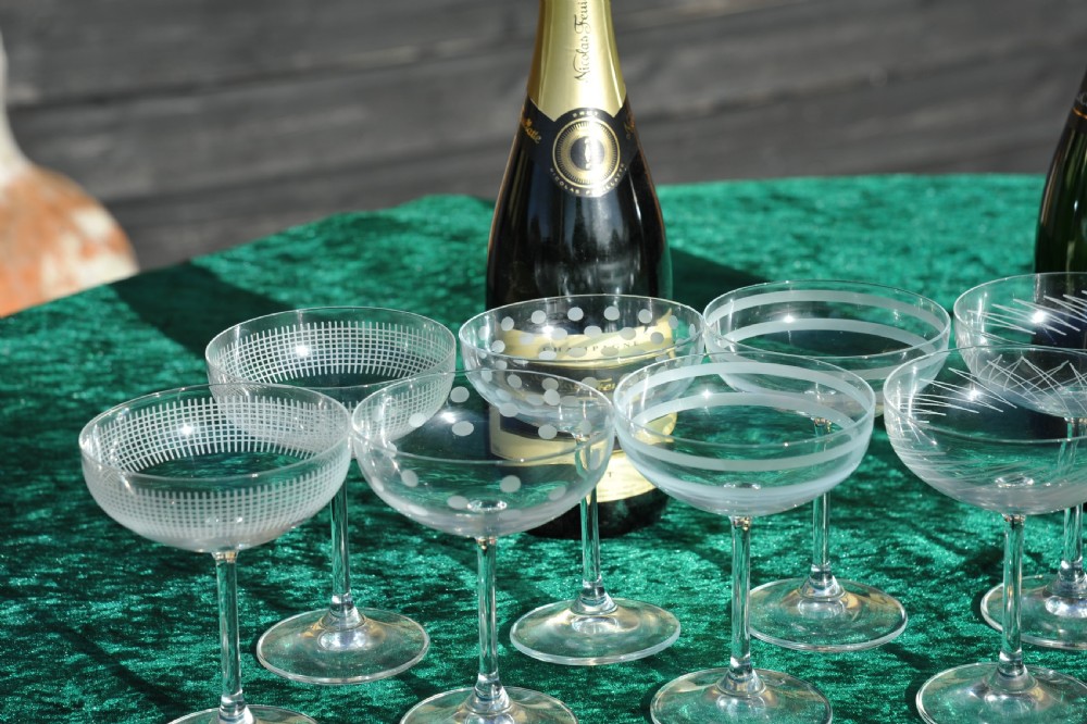  Set of Twelve Early 20c French Champagne Coupes Glasses View VIII